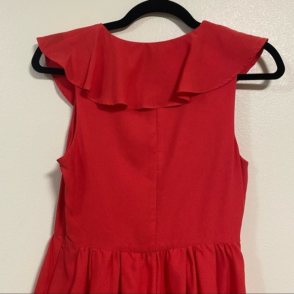 Express ALine Ruffle Dress Coral Size 4 - Picture 6 of 11